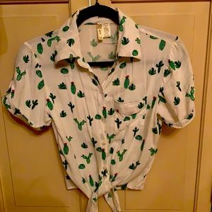 Succulent tie front top